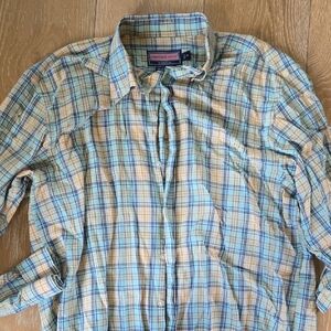 Vineyard Vines Blue and Yellow Casual Button Down Shirt
